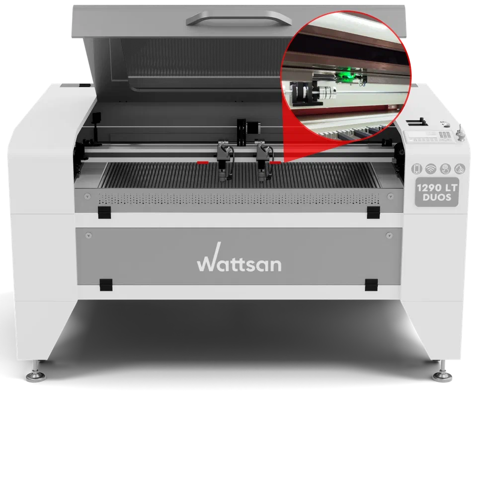 Laser CO2 machine DUOS LT series with work area 1200x900 mm and fire alarm