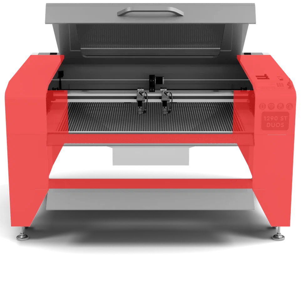 Laser CO2 machine DUOS ST series with work area 1200x900 mm and increase thickness frame
