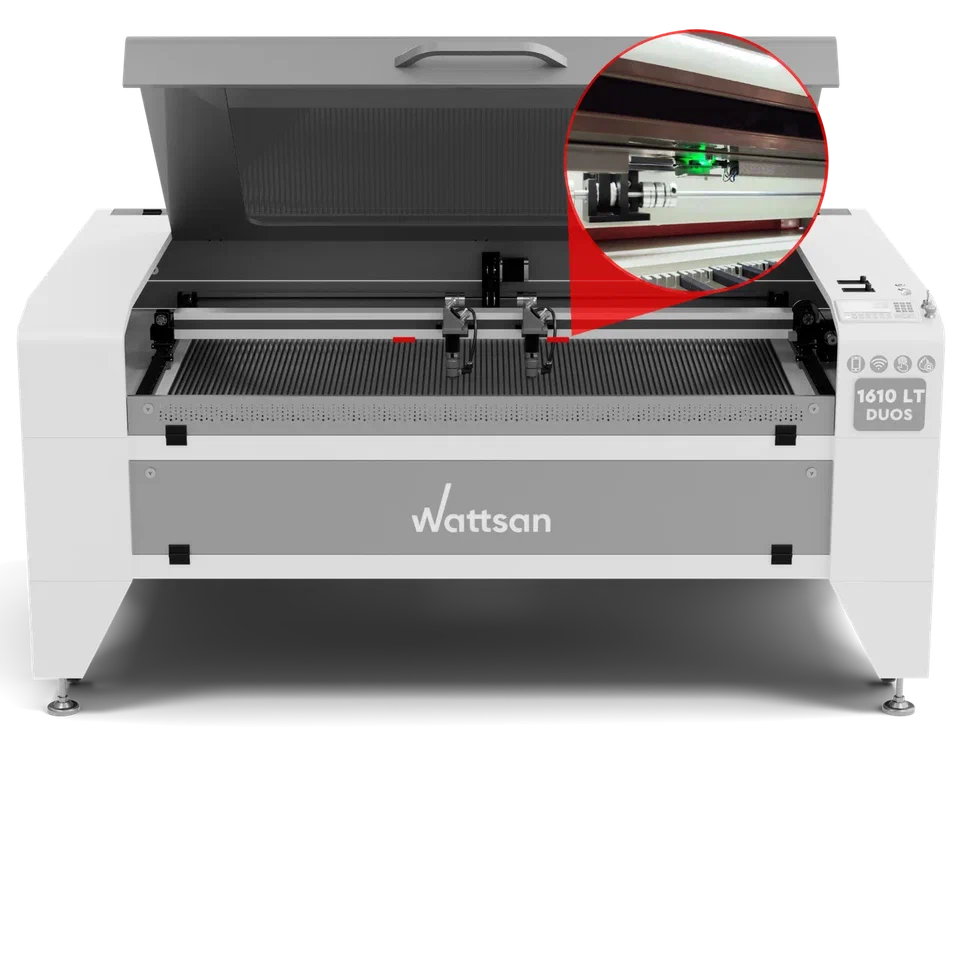 Laser CO2 machine DUOS LT series with work area 1600x1000 mm and fire alarm