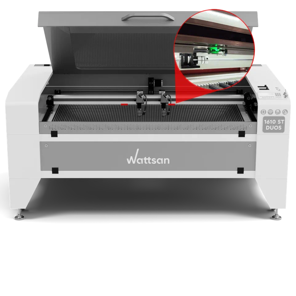 Laser CO2 machine DUOS ST series with work area 1600x1000 mm and fire alarm