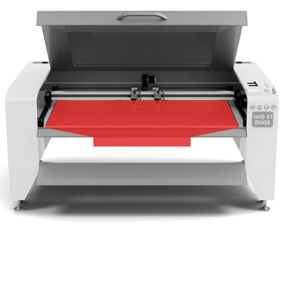Laser CO2 machine DUOS ST series with work area 1600x1000 mm and trash collection compartment