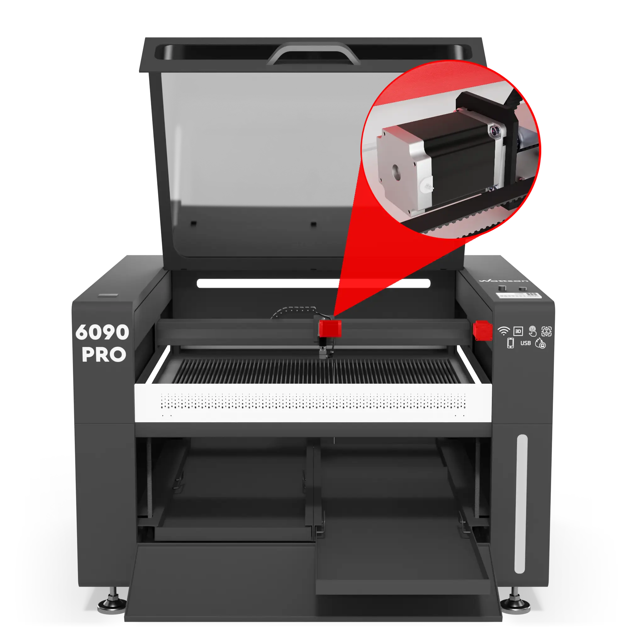 Laser CO2 machine Pro series with work area 600x900 mm and easy servo motors
