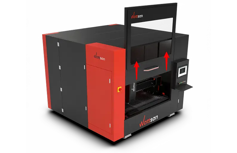 Laser metal cutting machine Wattsan 1313 A with cabin and usability cover